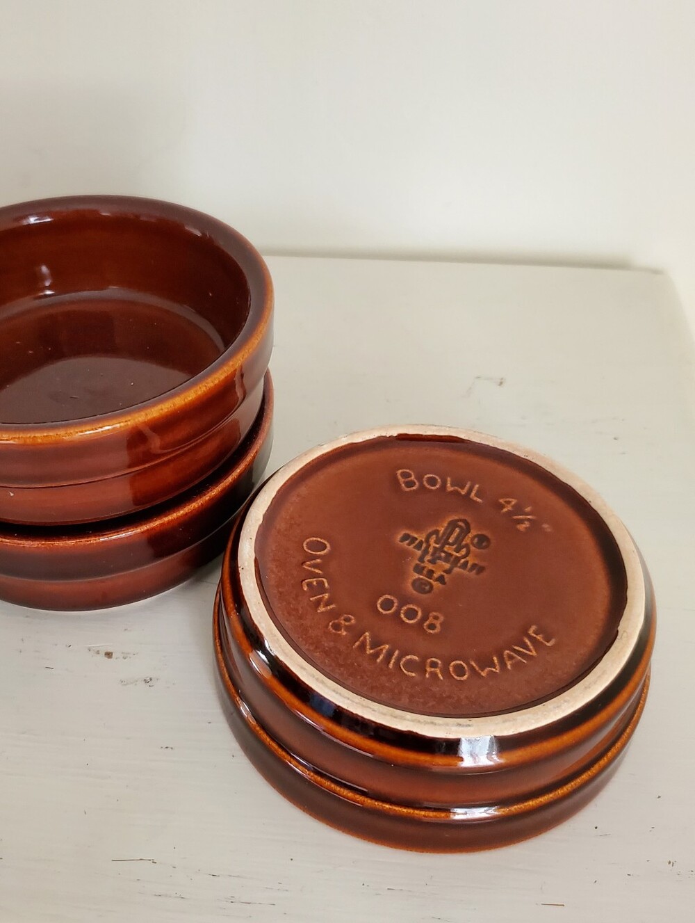 Pfaltzgraff Brown 4.5" Baking Bowls Souffle Dish Set Of 3